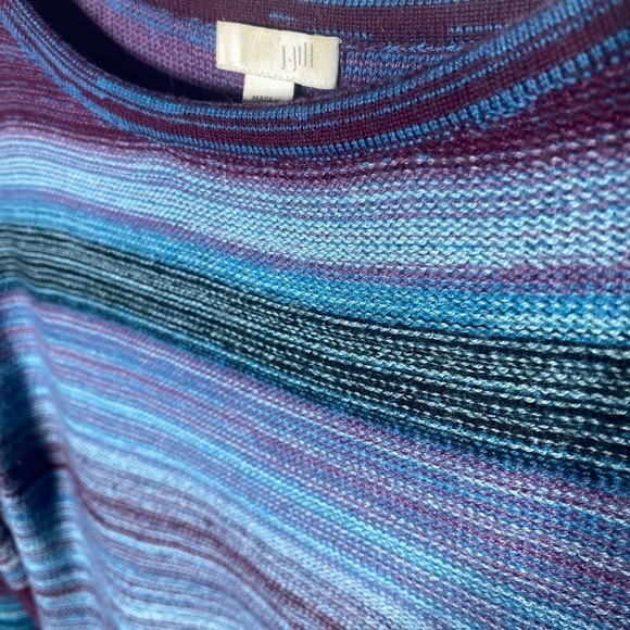 J.jill Sweater Top Women's Size S Purple/Blue Ombre Striped Wool Blend Warm Cozy - Picture 4 of 12